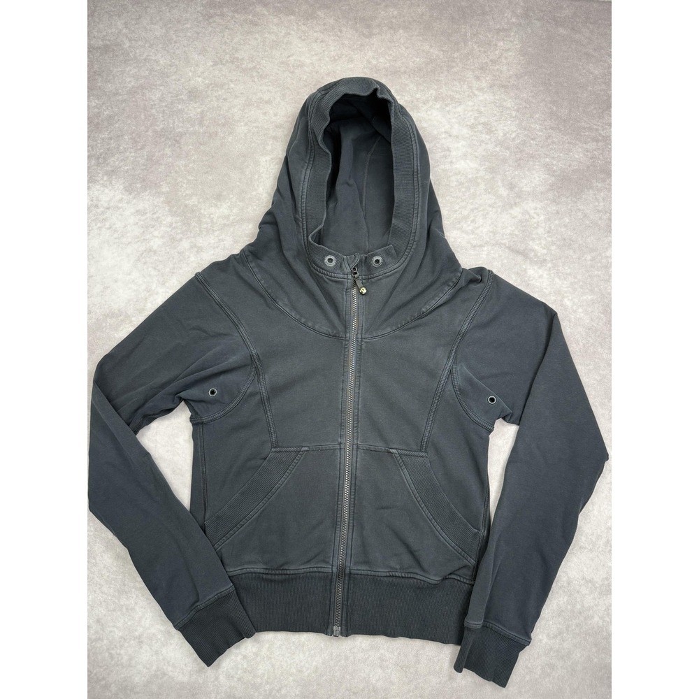 Lululemon Hoodie Womens 8 Black Scuba Full Zip Sweatshirt Thumbholes‎ Athleisure